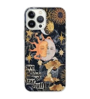 Iphone 15 Pro Uyumlu Güneş ve Ay Desenli Şeffaf Telefon Kılıfı