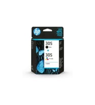 HP 305 Siyah ve Üç Renkli Orijinal Mürekkep Kartuşu İkili Paket - 6ZD17AE