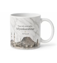 Afyonkarahisar Mermer Şehir Temalı Kupa Bardak Özel Tasarım Hediye
