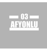 03 Afyonlu Araba Sticker siyah 14x8 CM (Beyaz)