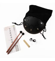 Jwin JTN-68 6 Inç 8 Ses Ton Çelik Handpan Tongue Drum Davulu - Siyah