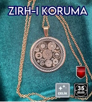 🙏Zırh-ı Koruma (NAZAR BÜYÜ KORUNMA TILSIMI) Çelik Kolye 🎨 Altın Renk (07)
