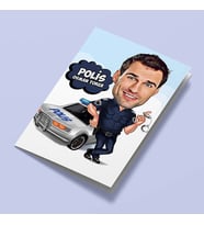 Kişiye Özel Trafik Polisi Karikatürlü Tebrik Kartı