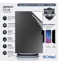 SChitec Apple MacBook Air 13.6 M2(2022) Uyumlu Ön Yüzey Hayalet Privacy Hidrojel Ekran Koruyucu