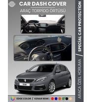 PEUGEOT 308 (2020+) Torpido Örtüsü Ön Göğüs Koruma Torpido Koruma Birebir Uyum Kaymaz Özel Kesim