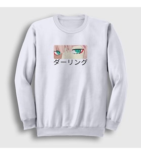 Presmono Unisex Beyaz Zero Two Anime Darling In The Franxx Sweatshirt 355131tt (Beyaz)