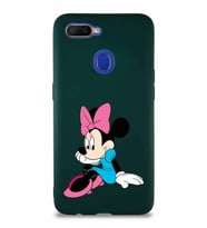 Oppo AX7 Soft Premier Kapak Minnie Mouse-E Tasarımlı Silikon Kılıf - Yeşil (Şeffaf)
