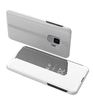 Samsung Galaxy S9 Uyumlu Aynalı Kapaklı Lüx Kılıf (Gümüş)