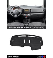 Nıssan Mıcra March (2005-2009) 3d Torpido Koruma Kılıfı - Ön Göğüs Kaplama - Siyah Şerit
