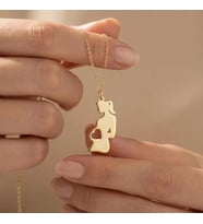 Kişiye Özel Hamile Kadın Model Kolye 925K Gümüş (Gold) Anneye Özel