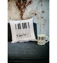 Müzik Öğretmeni Kupa Bardak ve Yastık Set 003 (Beyaz)