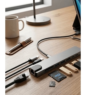 Type C Çoklu Port Hub 8 Port USB HDMI SD Kart Ethernet Adaptör