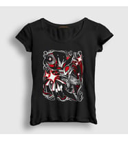 Presmono Kadın Siyah Stolas Helluva Hazbin Hotel T-Shirt