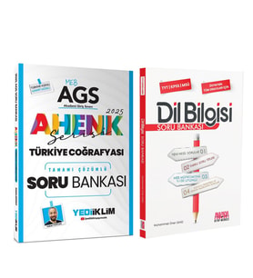 Yediiklim Yayınları 2025 MEB AGS Ahenk Serisi Türkiye Coğrafyası ve AKM Dil Bilgisi Soru Bankası Seti 2 Kitap