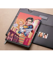 Bk Gift Kişiye Özel Sevgililer Karikatürlü Beyaz Defter-92 , Arkadaşa Hediye , Sevgiliye Hediye
