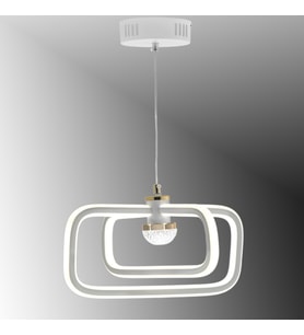 TT321-BY TT Aydınlatma Nazar Modeli Mat Beyaz 3 Renk Modüllü Ledli Avize