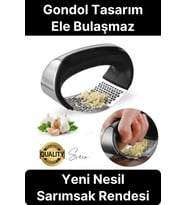 Premium Kolay Kullanımlı Yeni Nesil Sarımsak Rendesi Zencefil Öğütücü Ezici Paslanmaz Çelik Gondol