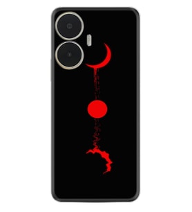Realme C55 Kılıf Silikon Desen Özel Seri Red Moon 1710