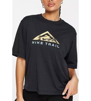 Nike Dri-FIT Trail Bol Kesim Siyah Kadın Spor Tişört