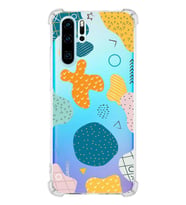 Huawei P30 Pro Uyumlu Köşe Korumalı Antişok Kapak Geometrik Şekiller Tasarımlı Şeffaf Kılıf