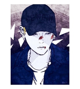 Bana New Thang Diyorlar - Bts Agust D Fan Art Tablo Ahşap Poster Dekoratif Kod230