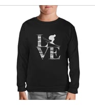 Love - Kayak Siyah Çocuk Sweatshirt