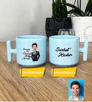 Kişiye Özel Karikatürlü Kolay Yetişmiyor Hediye Pastel T Kupa Erkek Sevgiliye Abiye Babaya Doğum Günü Hediyesi (Mavi)