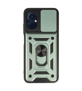 Xiaomi Poco M5 Kılıf Pars Lens Yüzüklü Silikon - Yeşil