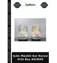 Özel Üretim Dekoratif Hediye Süs Eşyası Işıklı Müzikli Kar Küresi Orta Boy Alk3045