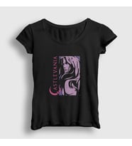 Presmono Kadın Siyah Alucard Anime Castlevania T-Shirt 463168tt