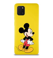 Samsung Galaxy Note 10 Lite Soft Premier Kapak Mickey Mouse-D Tasarımlı Silikon Kılıf - Sarı (Şeffaf)
