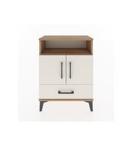 Arges Komodin 3 Raflı Tek Çekmeceli 2 Kapaklı 60x30x80 Çam-Aytaşı