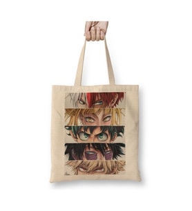 Bakugo İzuku Hero Academia Beyaz Bez Çanta Uzun Saplı Alışveriş Çantası Plaj Çantası