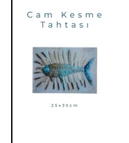 Cam Kesme Tahtası* Mutfak Tahtası Kare 25x35cm Balik Görünümlü