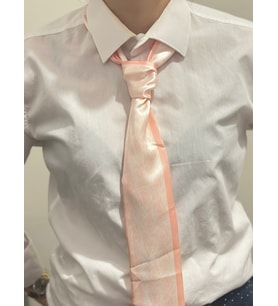 Pembe Desen Detay Kravat Fular