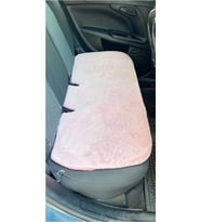 Yumuşak Tüylü Peluş Serme Oto Koltuk Koruyucu Minder Arka Pudra Pembe