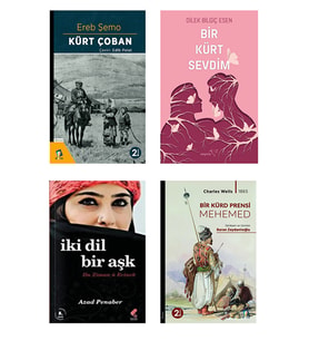 Bir Kürt Sevdim - Kürt Çobani - Bir Kürd Prensi mehemed - İki Dil Bir Aşk - Azad Penaber (4 KİTAP) (Renksiz)