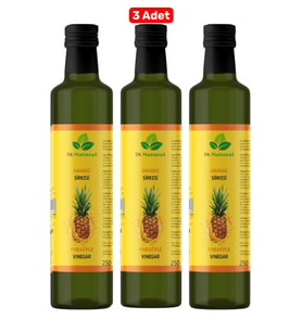 3 Adet Ananas Sirkesi Doğal Fermantasyon Detox Sirke 250 Ml