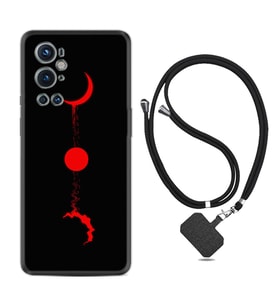 Tecno Spark 9 Pro Kılıf Silikon Boyun Askılı İpli Desenli Silikon Red Moon 1710