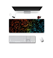 SonicTouch Mavi Turuncu Neon Matematik Tahtası Gamer Oyuncu Dikişsiz Klavye Mouse Pad 32x70Cm