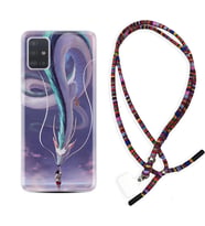 Samsung a71 A72 A73 A7 A9 2018 C7 C9 Kılıf Boyun Asklı Rasta Silikon Kız ve Ejderha 1742