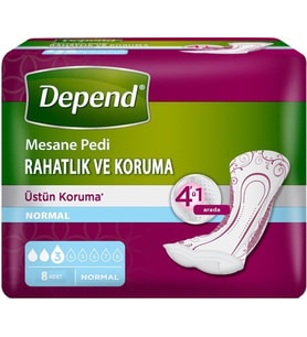 Depend Mesane Pedi Normal Rahatlık ve Koruma 96 Adet (8PK*12)