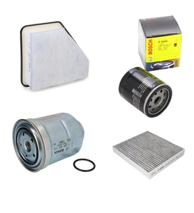 Bosch Filtre Bakım Seti Toyota Auris 1.4 D 4D Dizel 2007-2008 Hava + Yağ F + Yakıt F. + Polen Sardes
