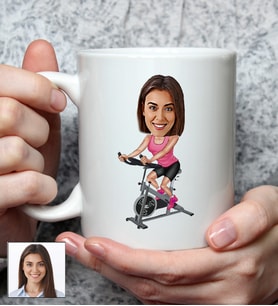 Kişiye Özel Sporcu Kadın Tasarımlı Karikatürlü Kupa Bardak 94