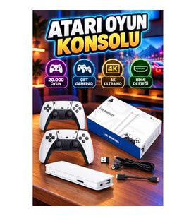 M15 Retro Oyun Konsolu – 20.000 Oyun, Çift Gamepad, 4K HDMI Desteği