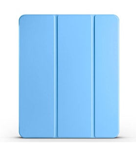 Apple iPad Pro 12.9 2022 M2 Uyumlu Zore Smart Cover Kalem Bölmeli Standlı 1-1 Kılıf (Mavi)
