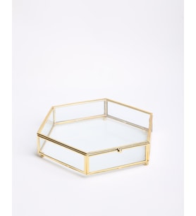 Aria Dekoratif Cam Kutu (Gold)
