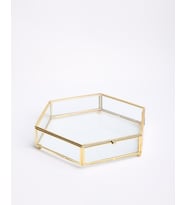 Aria Dekoratif Cam Kutu (Gold)