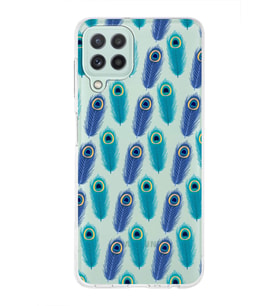 PrintiFy Samsung Galaxy M32 ile Uyumlu 1mm Slim Fit Nazar Boncuğu 4 Baskılı Şeffaf  Kılıf