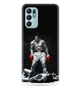 Oppo Reno 6 Kılıf Resimli Desenli Baskılı Silikon Muhammed Ali 1369